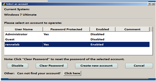 Reset Local Admin Account Windows 7
