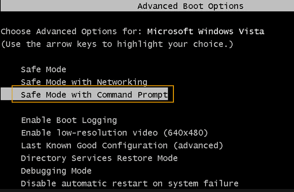 Vista Safe Mode with Command Prompt