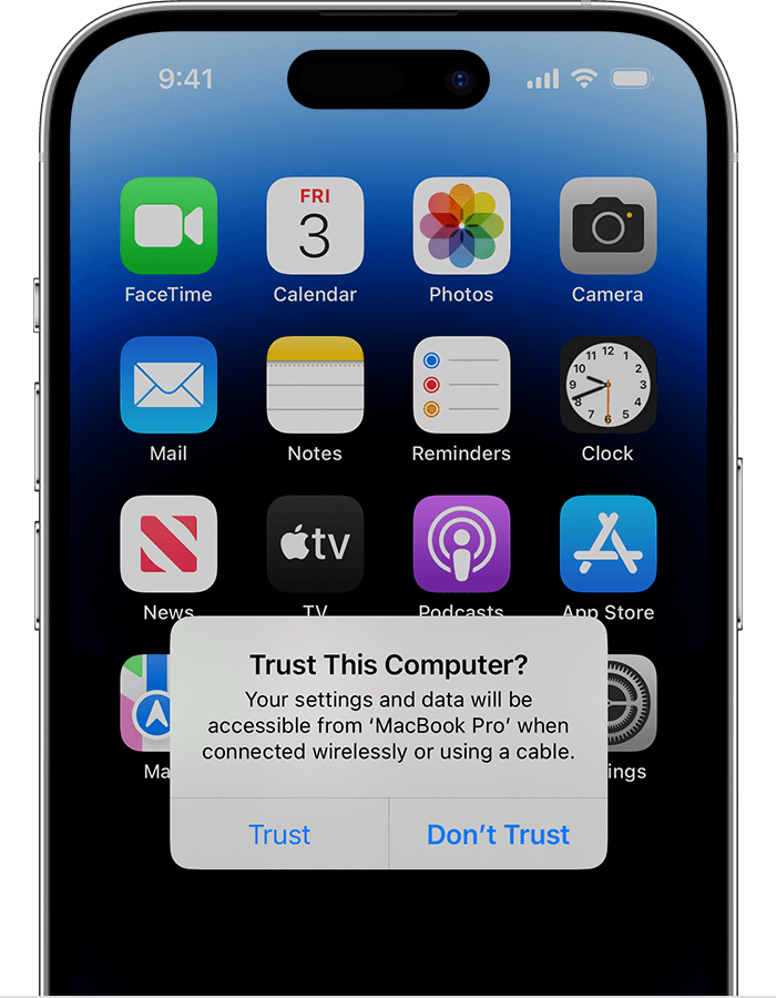 'Trust This Computer' alert message on your iPhone, iPad, or iPod  touch