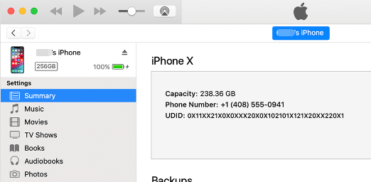 iphone 14 summary in iTunes