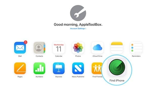 Find iphone on iCloud