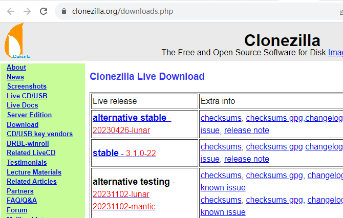 download Clonezilla