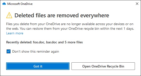 where do deleted onedrive files go