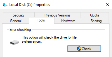 Windows Error Checking utility