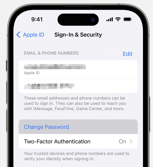 Apple ID password on iPhone
