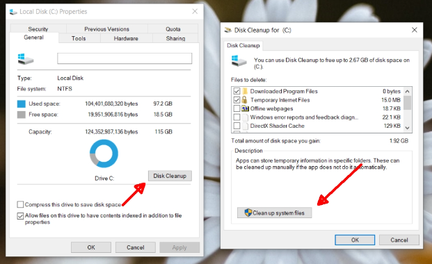 Windows Disk Cleanup tool