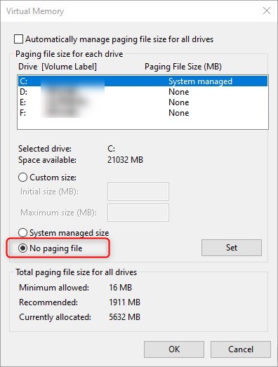 Move System Files to HDD in Windows