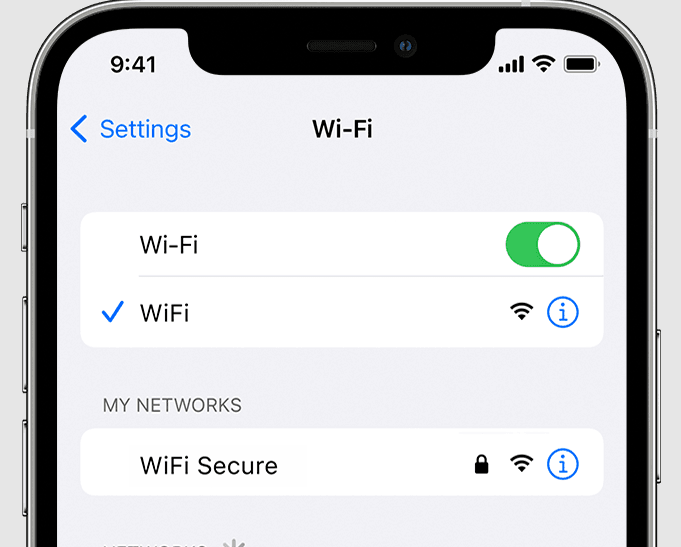 iPhone connect to Wifi