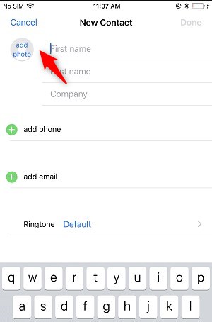 Add Photo to the contact