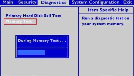 Perform memory diagnostics in the BIOS menu
