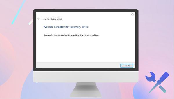 can't create the recovery drive