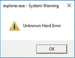 Unknown Hard Error error message