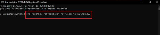 Enter the sfc repair file system command