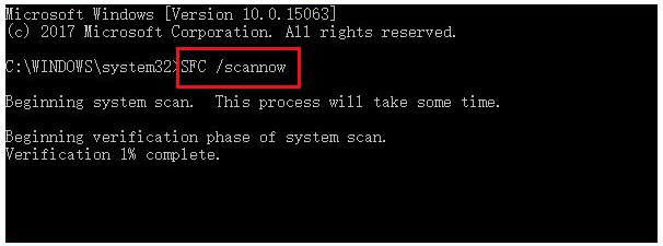 Enter the SFC scan command
