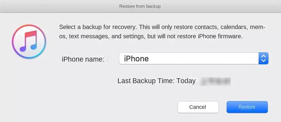 Select (Restore iPhone)