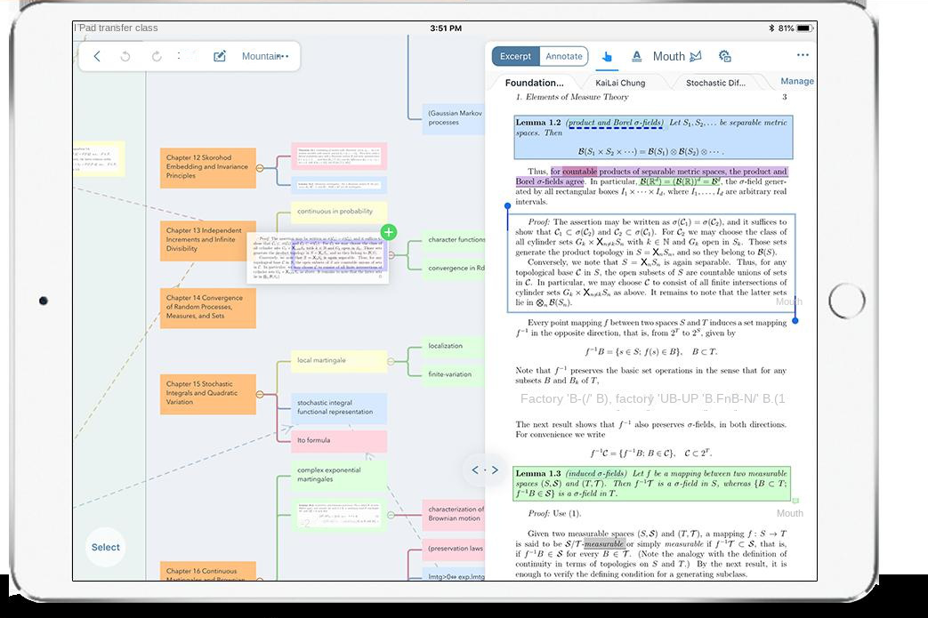 Colorful operation page of MarginNote