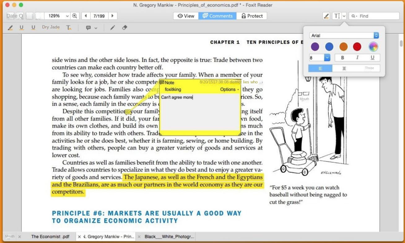 Foxit PDF operation page