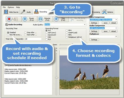 Free Screencast software operation interface
