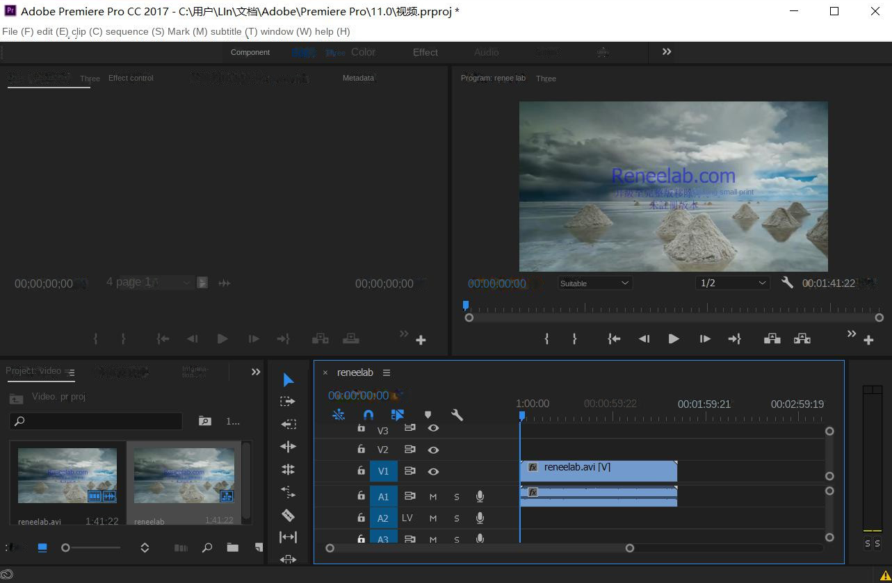 Load video into Adobe Premiere Pro CC