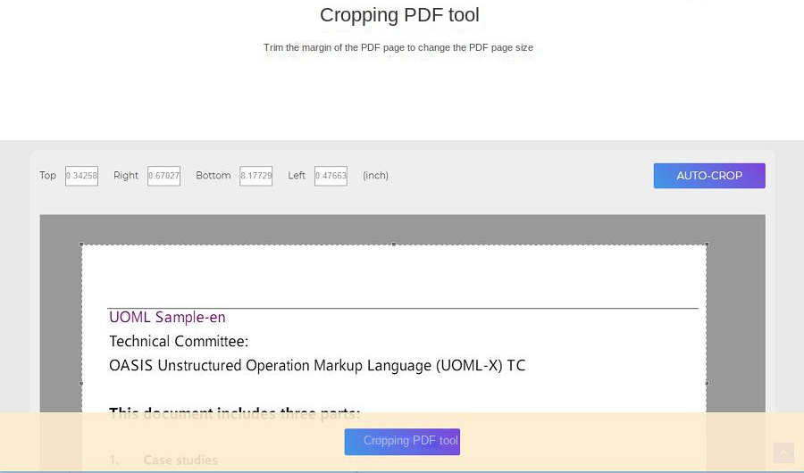 Crop PDF tool
