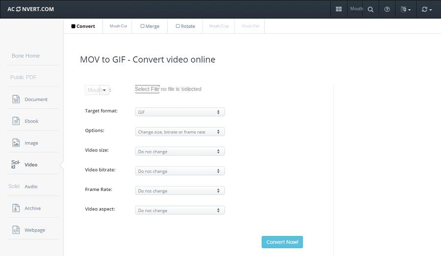mov to GIF online tool