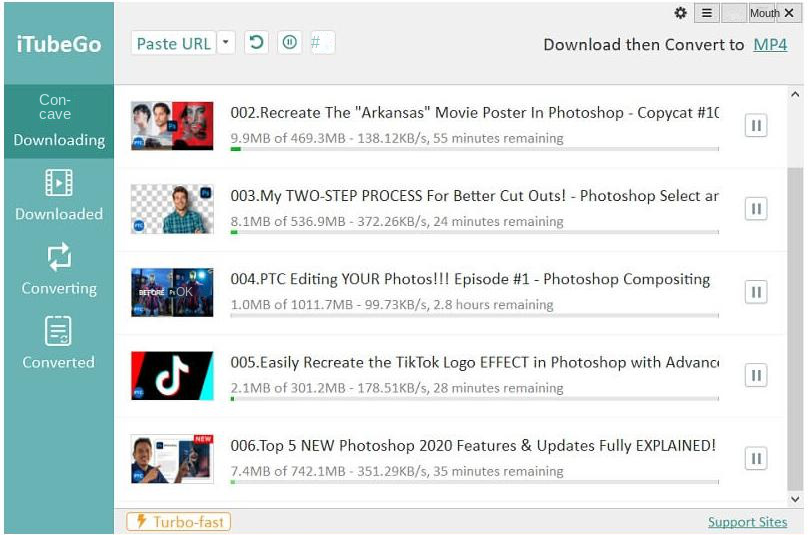 Youtube channel video downloading process