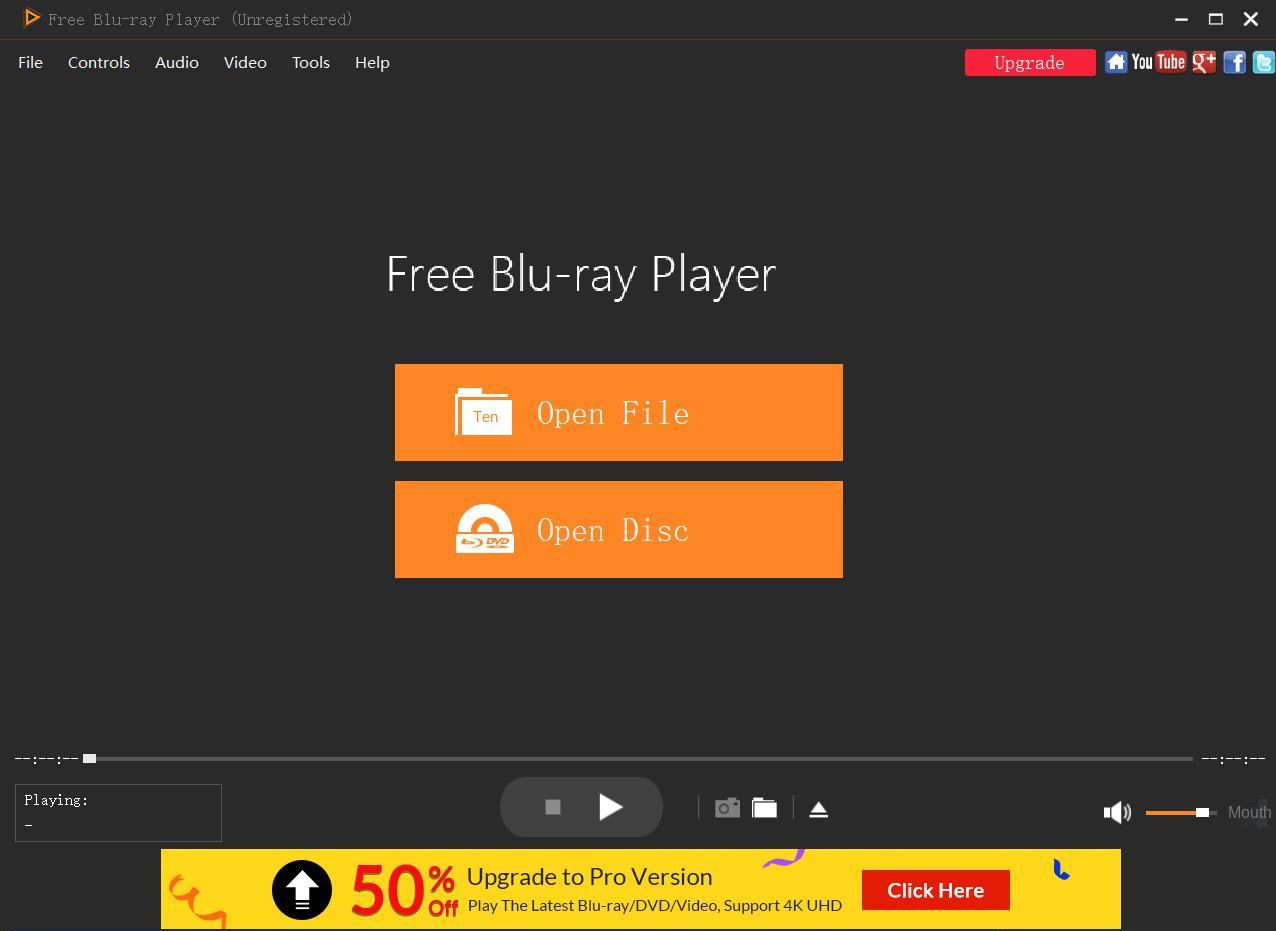 Free Blu-ray Player interface