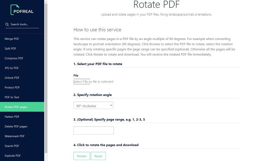 Rotate PDF pages online