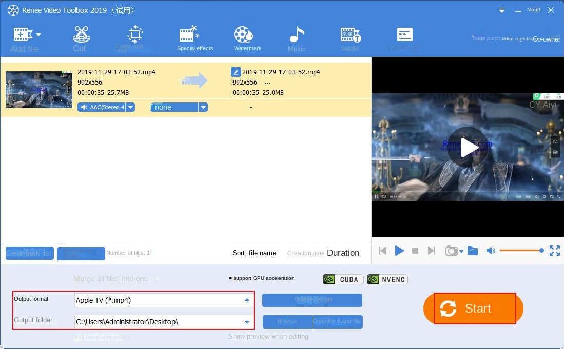 Video export page