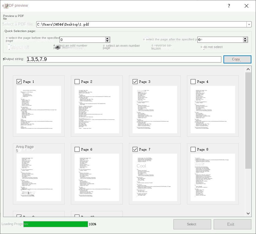 PDF preview window