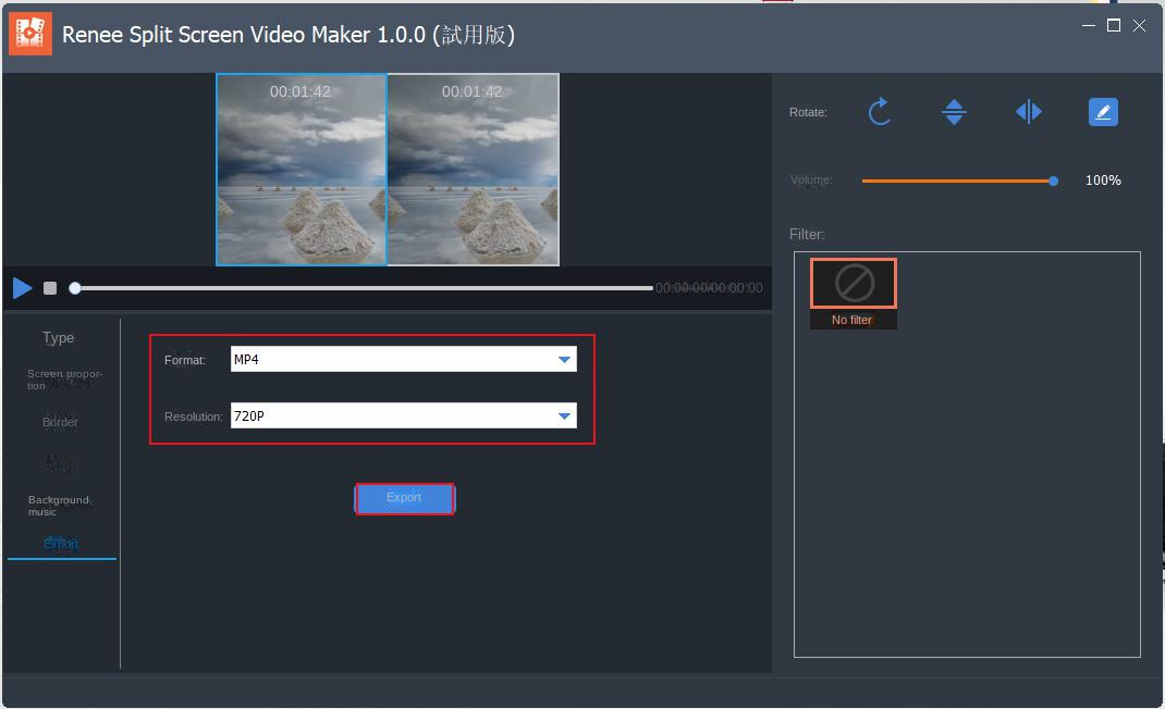 Renee Video Editor export video