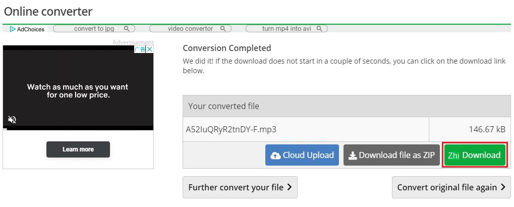 Download the converted file