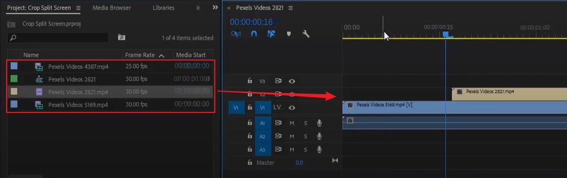 Import video files to timeline