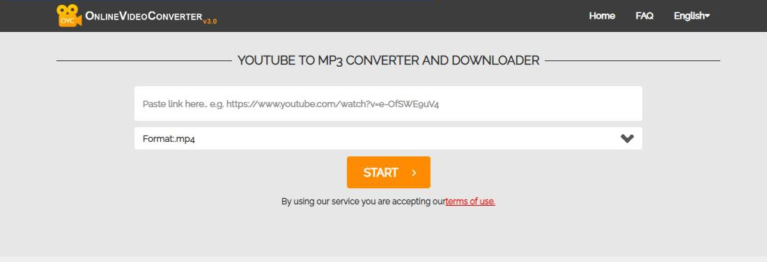 Online Video Converter online download tool operation interface