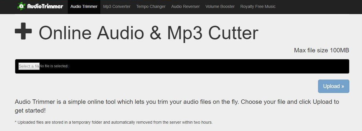 Audio Trimmer online audio editing tool