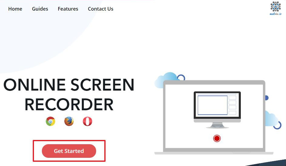 Open Screenapp.io online screen recording website