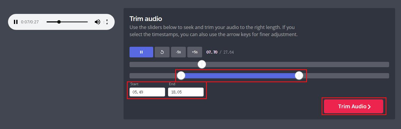 Trim audio files