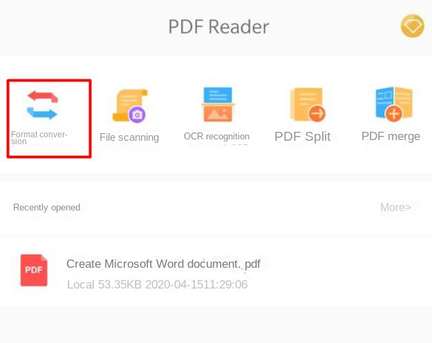 PDF Reader interface