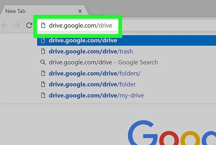 Log in to your Google Drive account
