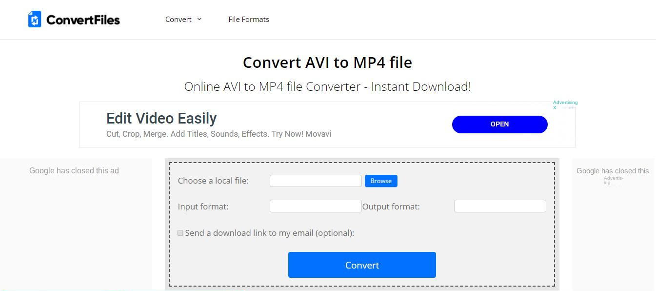 ConvertFiles online format conversion tool