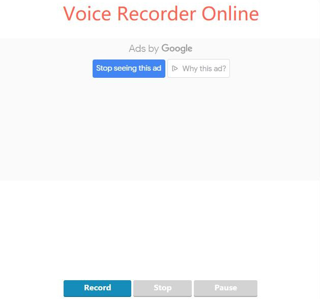 Voice Recorder Online online recording tool operation interface