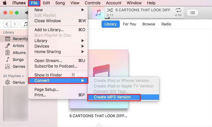 Steps to convert MP4 to MP3 with iTunes