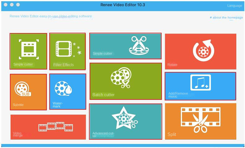 Renee Video Editor software home page
