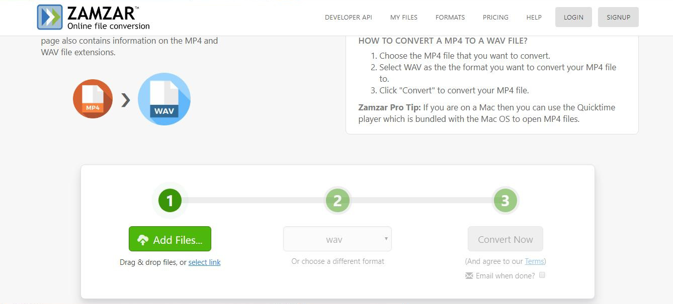 ZAMZAR Online file conversion Online format conversion