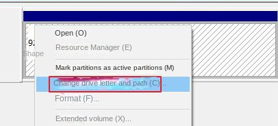Change drive letter and path