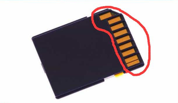 SD card metal contact oxidation