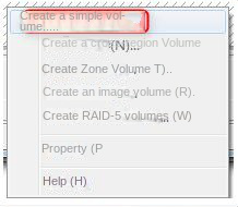 Create a new simple volume
