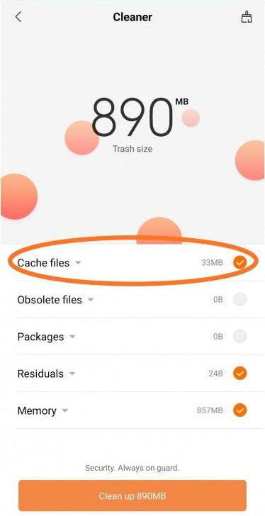 clear cache files