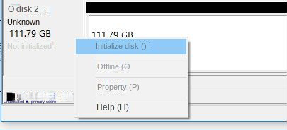 Select Initialize Disk