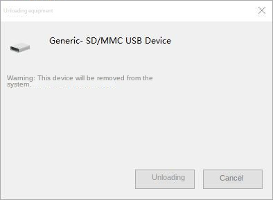 Device manager uninstall device prompt window